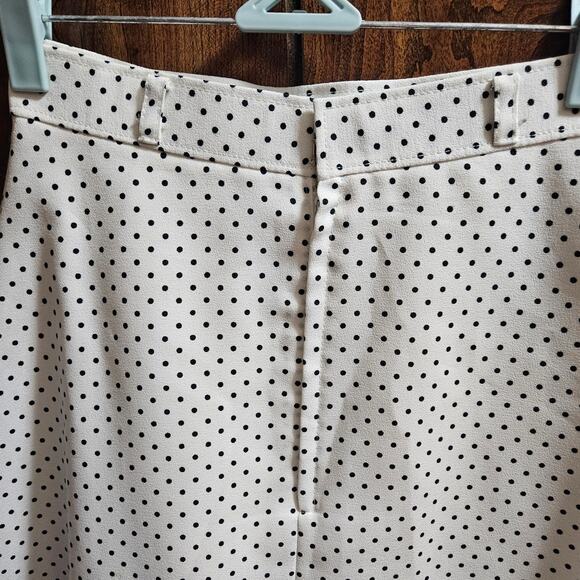 VINTAGE Boutique A-Line White Polka Dot Midi Skirt Est Size XS - Picture 7 of 10